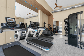 Fitness center with cardio equipment and strength training machines